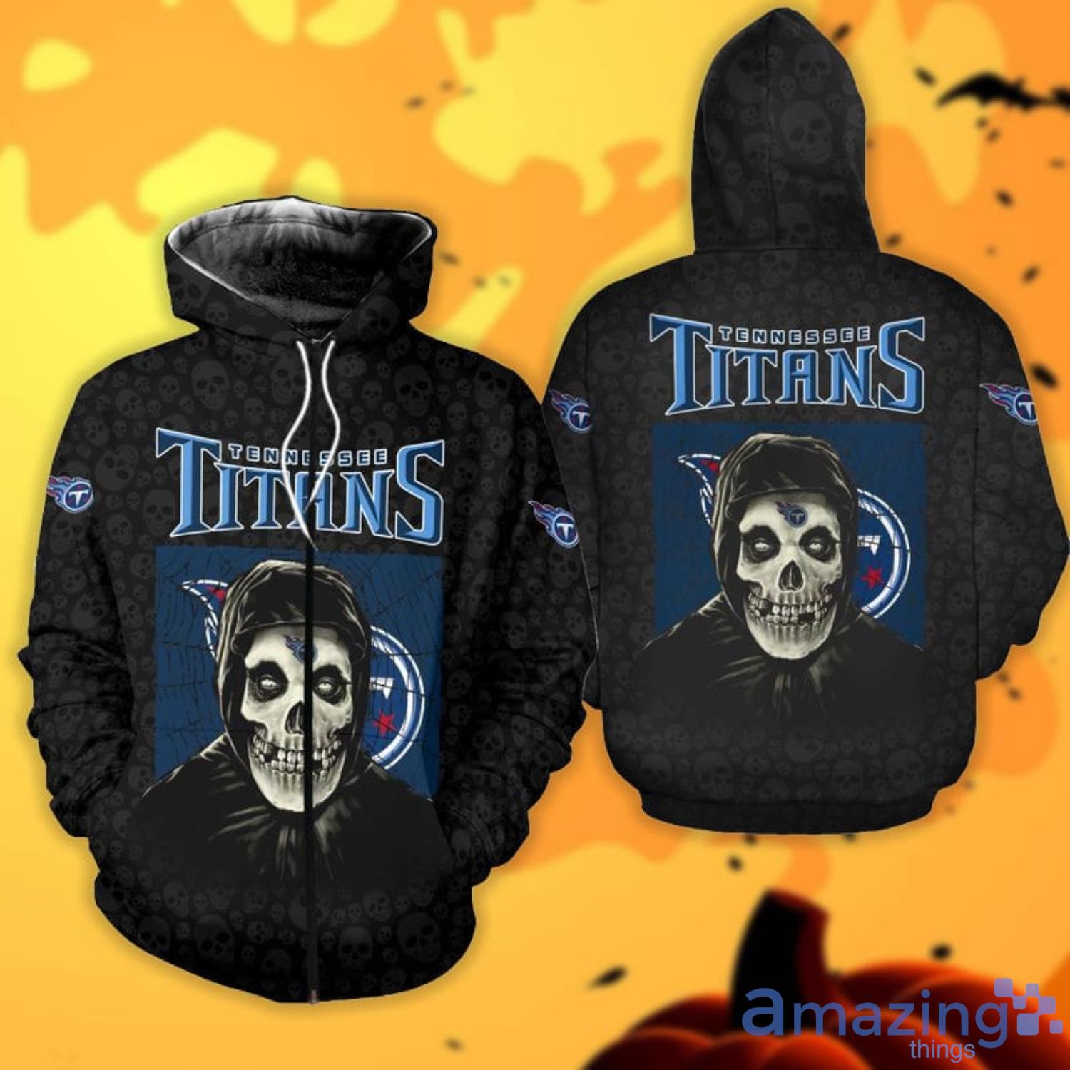 Nfl Tennessee Titans Halloween Misfit Zip Up Hoodie