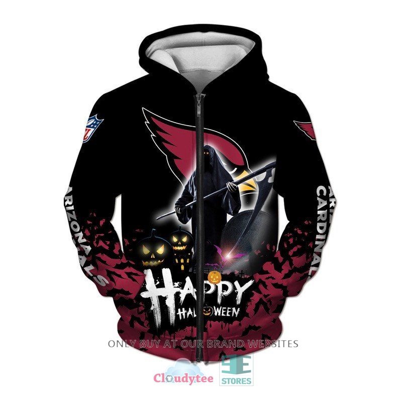 Nfl Arizona Cardinals Halloween Black Zip Up Hoodie