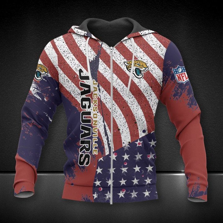 Nfl Jacksonville Jaguars America Flag Zip Up Hoodie