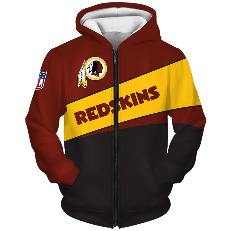 Nfl Washington Redskins Long Sleeve Zip Up Hoodie