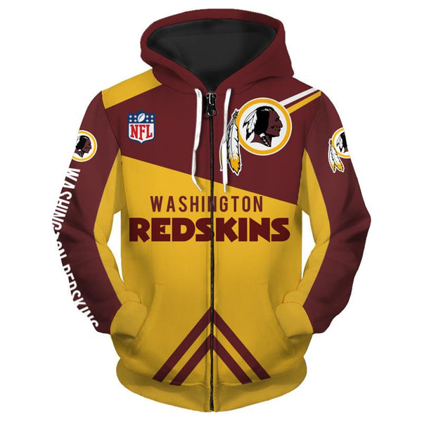 Nfl Washington Redskins Golden Brown Zip Up Hoodie