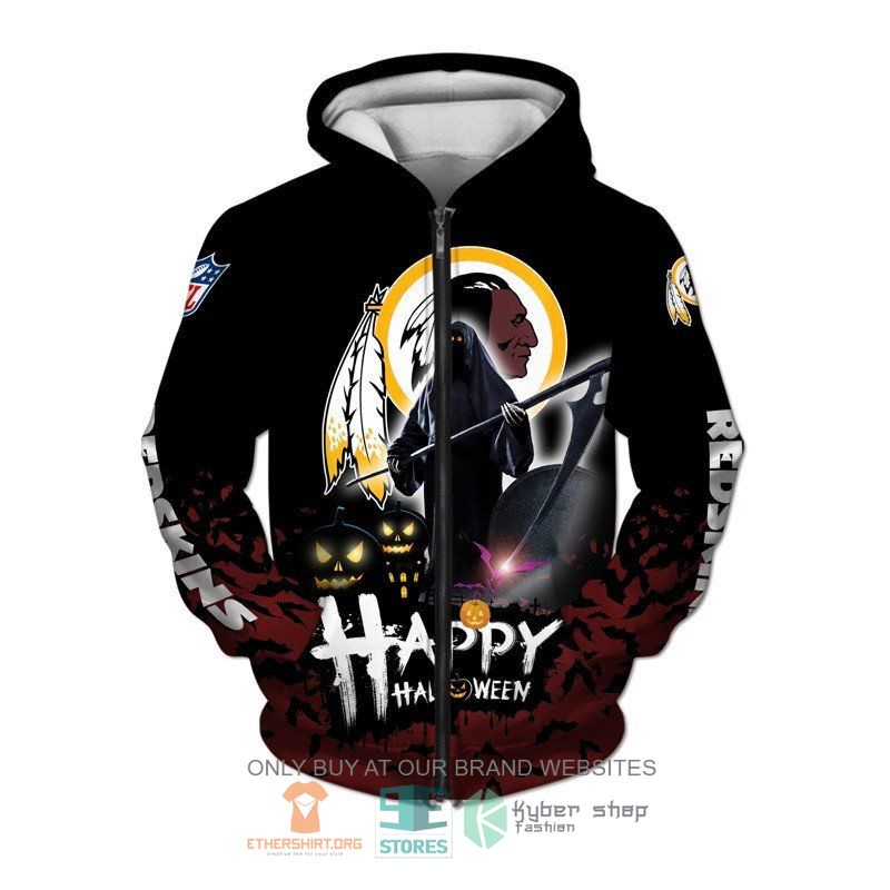 Nfl Washington Redskins Happy Halloween Zip Up Hoodie For Fans