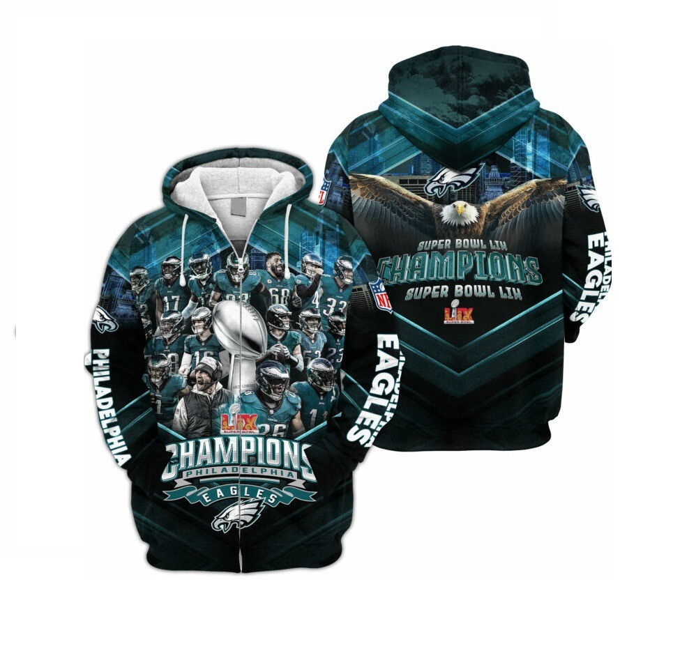 Philadelphia Eagles Super Bowl Wins Zip Hoodie For Football Fan Nfl Shop