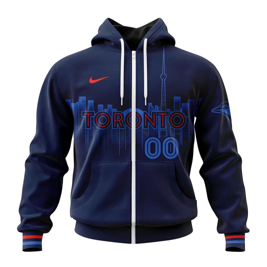 Toronto Blue Jays Mlb Personalized City Connect 3D Zip Hoodie