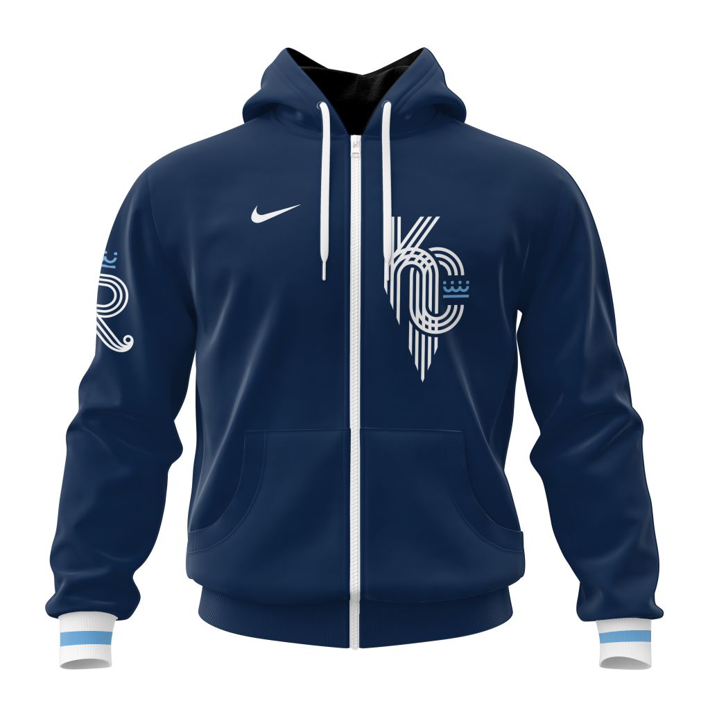 Kansas City Royals Mlb Personalized City Connect 3D Zip Hoodie