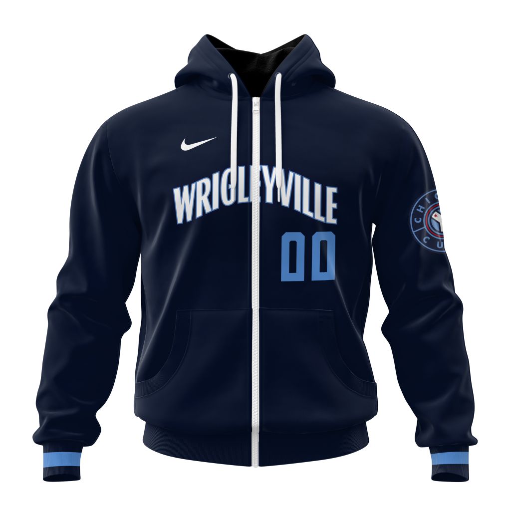 Chicago Cubs Mlb Personalized City Connect 3D Zip Hoodie
