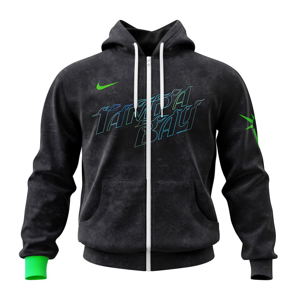 Tampa Bay Rays Mlb Personalized City Connect 3D Zip Hoodie