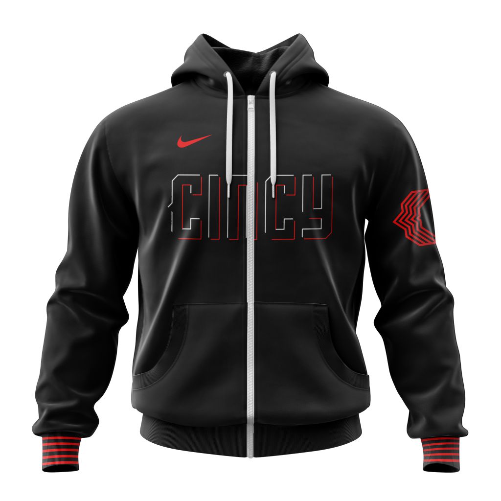 Cincinnati Reds Mlb Personalized City Connect 3D Zip Hoodie