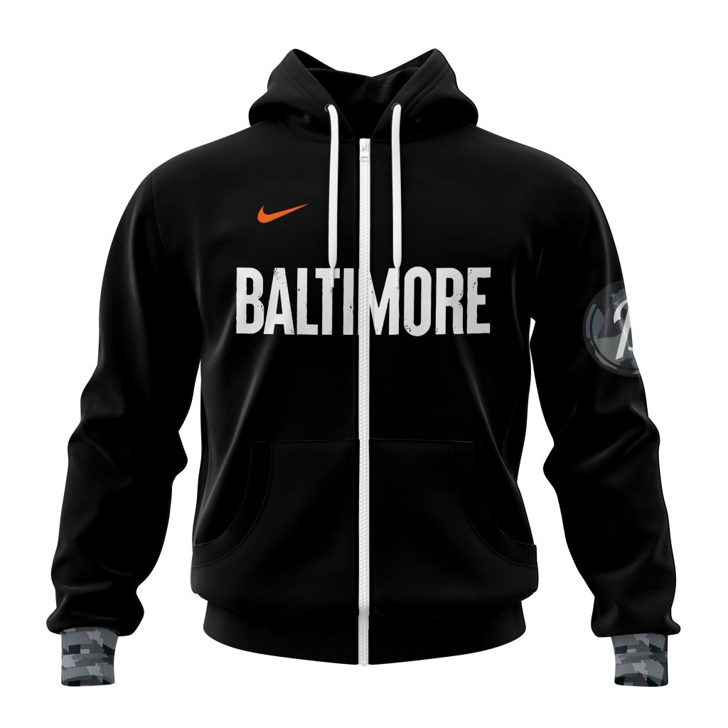 Baltimore Orioles Mlb Personalized City Connect 3D Zip Hoodie