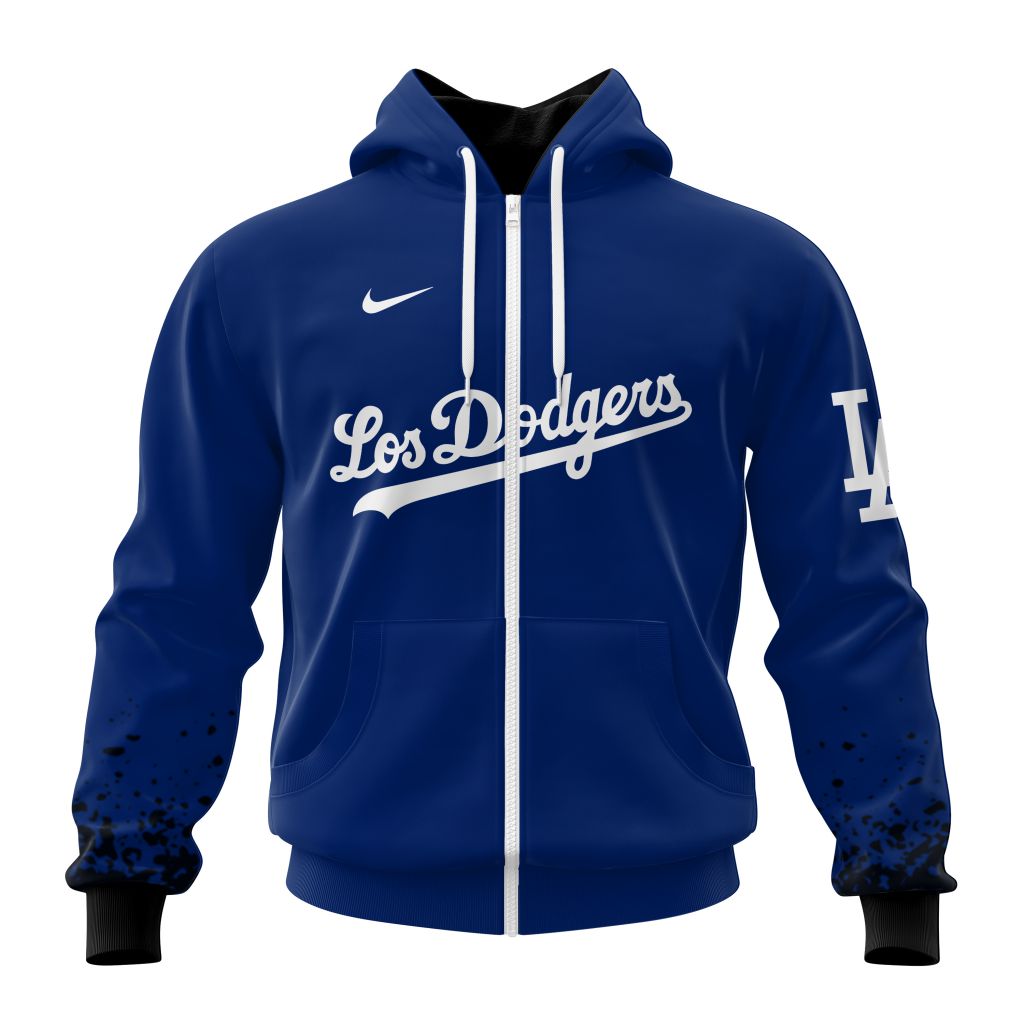 Los Angeles Dodgers Mlb Personalized City Connect 3D Full Zip Hoodie