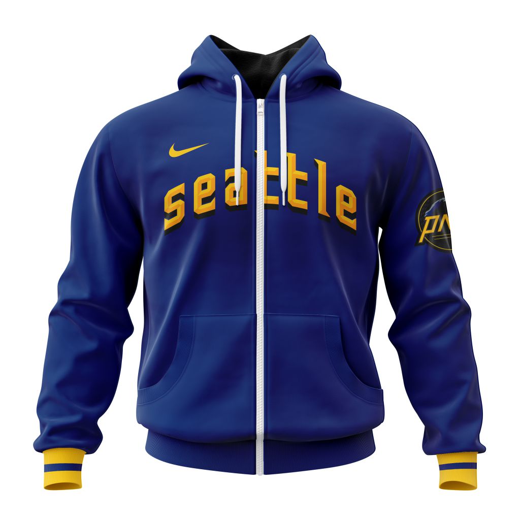 Seattle Mariners Mlb Personalized City Connect 3D Zip Hoodie