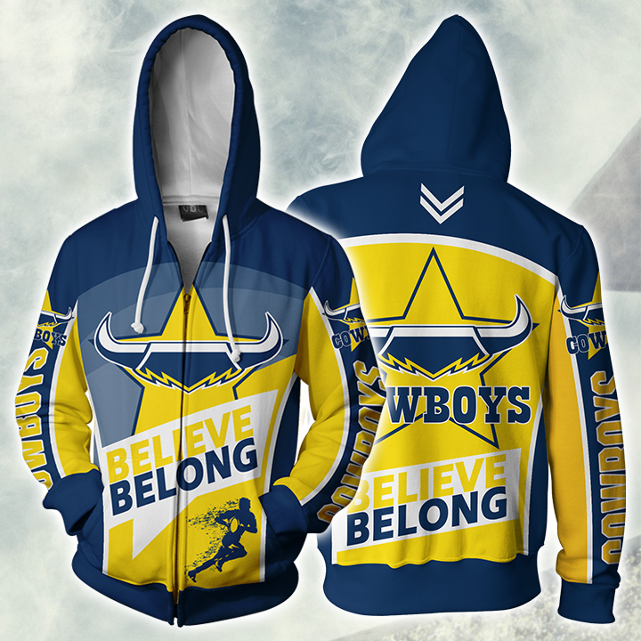 North Queensland Cowboys Nrl Zip Up Hoodie For Sport Fans