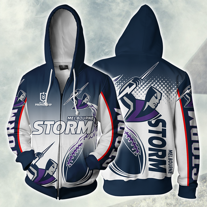 Melbourne Storm Nrl Zip Hoodie Jacket