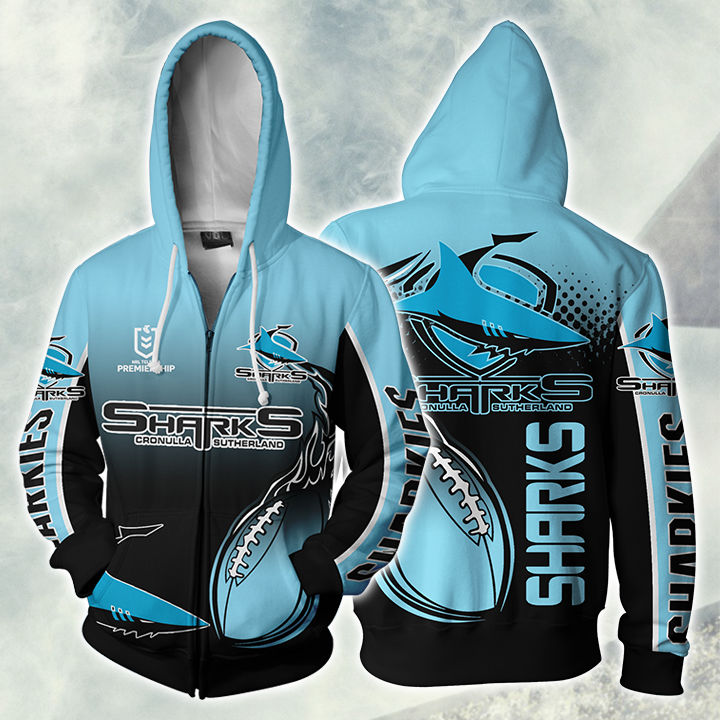 Cronulla-Sutherland Sharks Nrl Hoodie Zip For Men Women