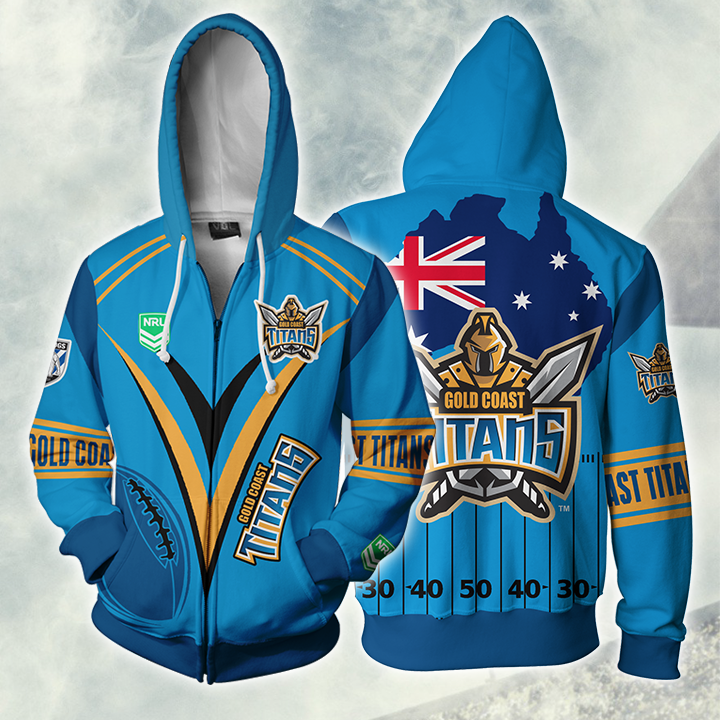 Gold Coast Titans Nrl Zip Hoodie Jacket