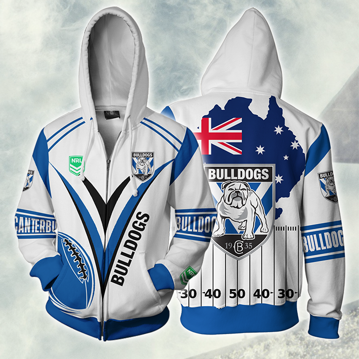 Canterbury-Bankstown Bulldogss Nrl Zip Up Hoodie For Sport Fan