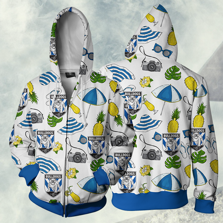 Bulldogs Rlfc Nrl Zip Up Hoodie Jacket For Sport Fans