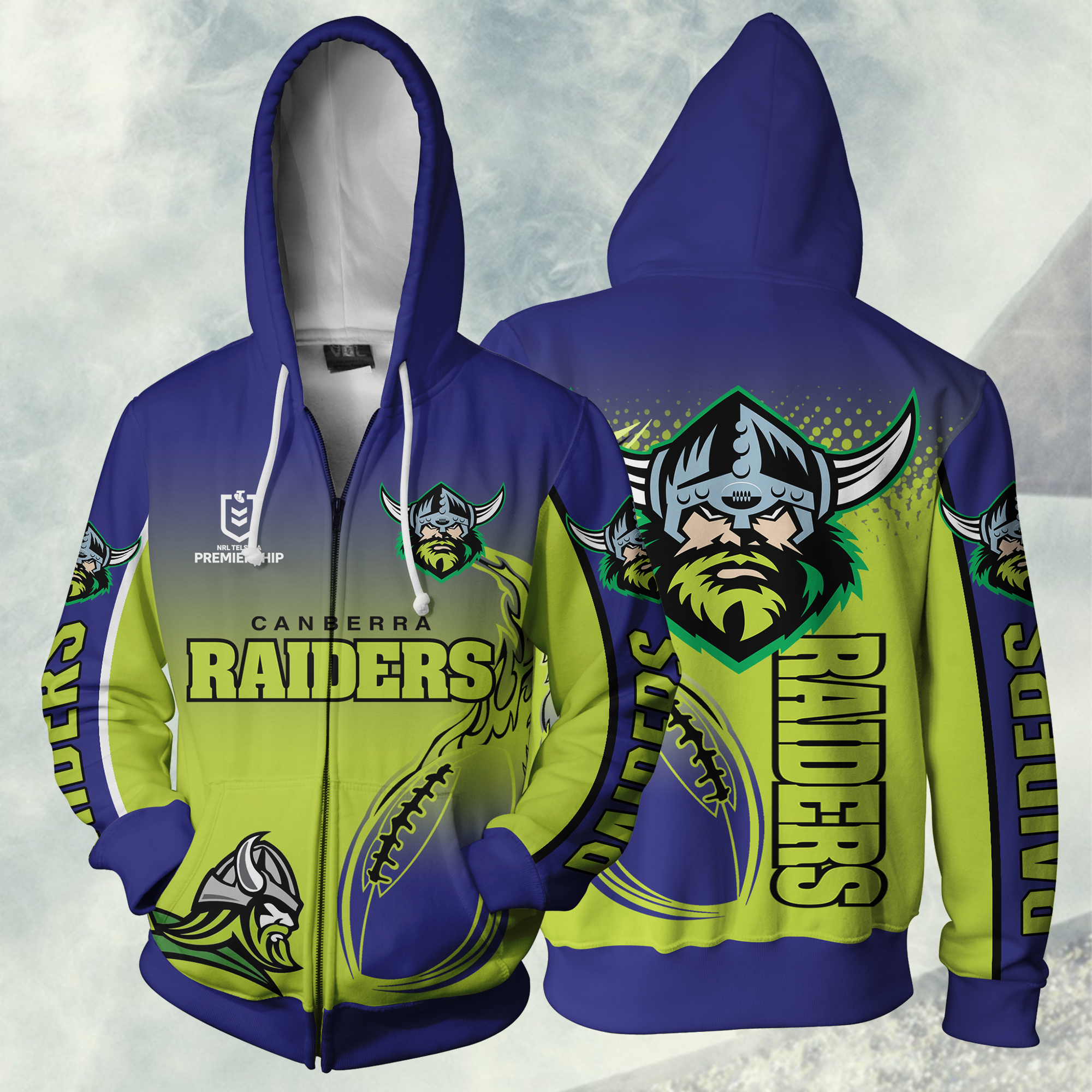 Canberra Raiders Nrl Zip Hoodie Jacket