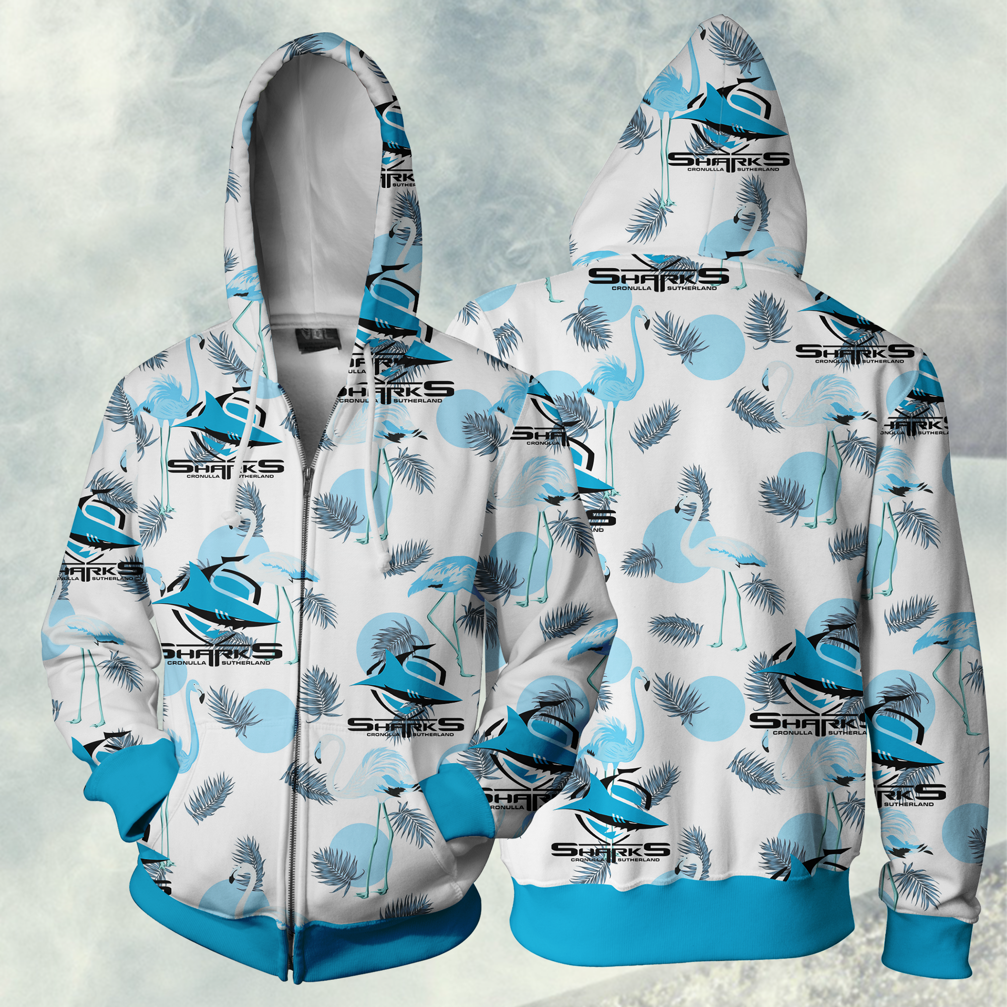 Cronulla Sharks Nrl Hoodie Zip For Fans