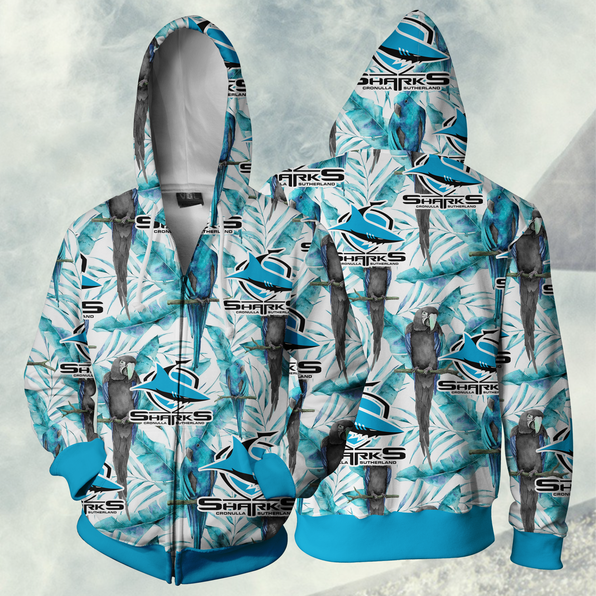 Cronulla Sharks Nrl Zip Hoodie Jacket