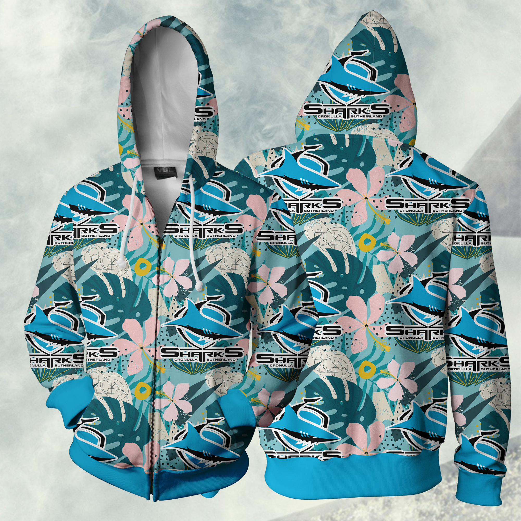 Cronulla Sharks Nrl Hoodie Zip For Men And Women