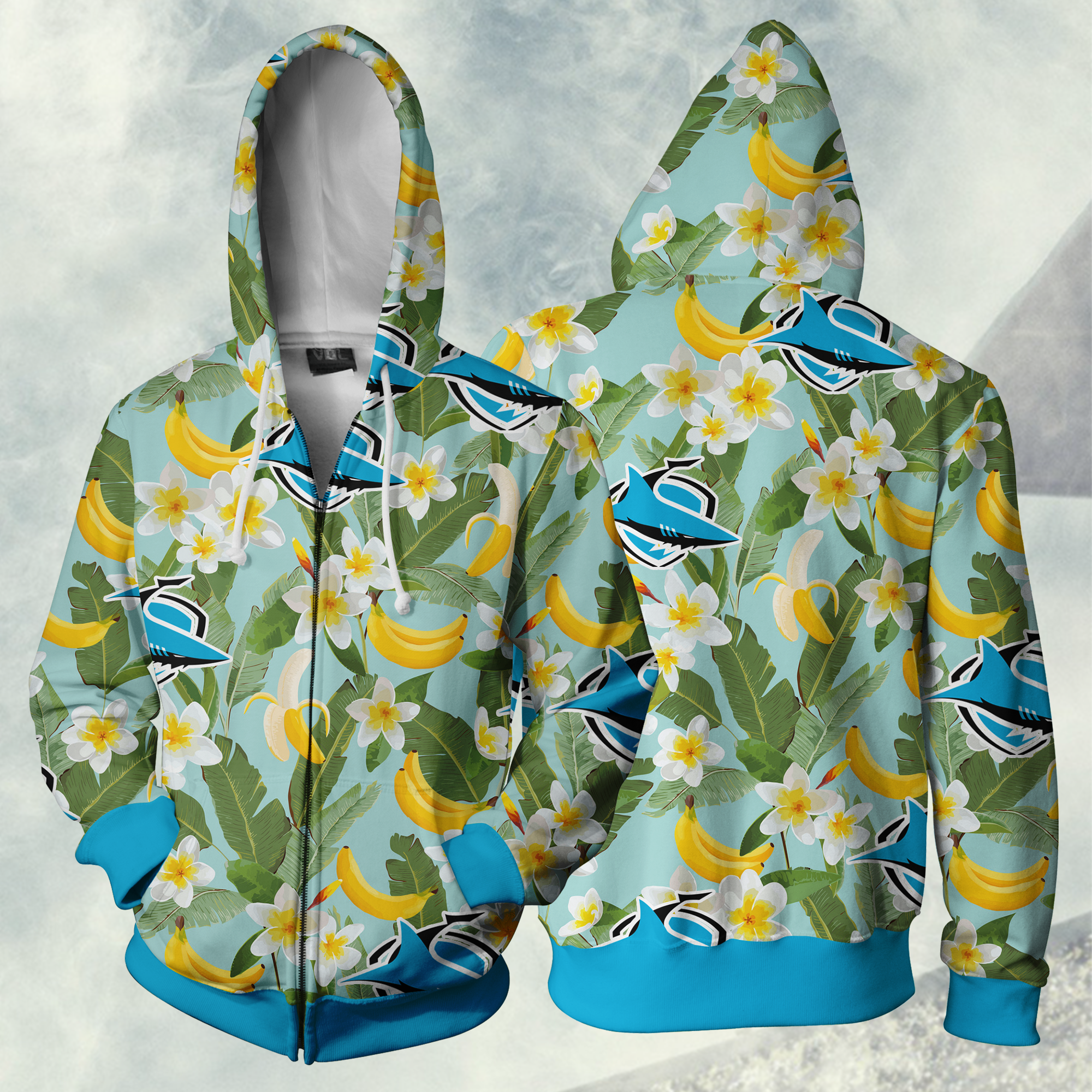 Cronulla Sharks Nrl Zipper Hoodie Jacket For Men Women
