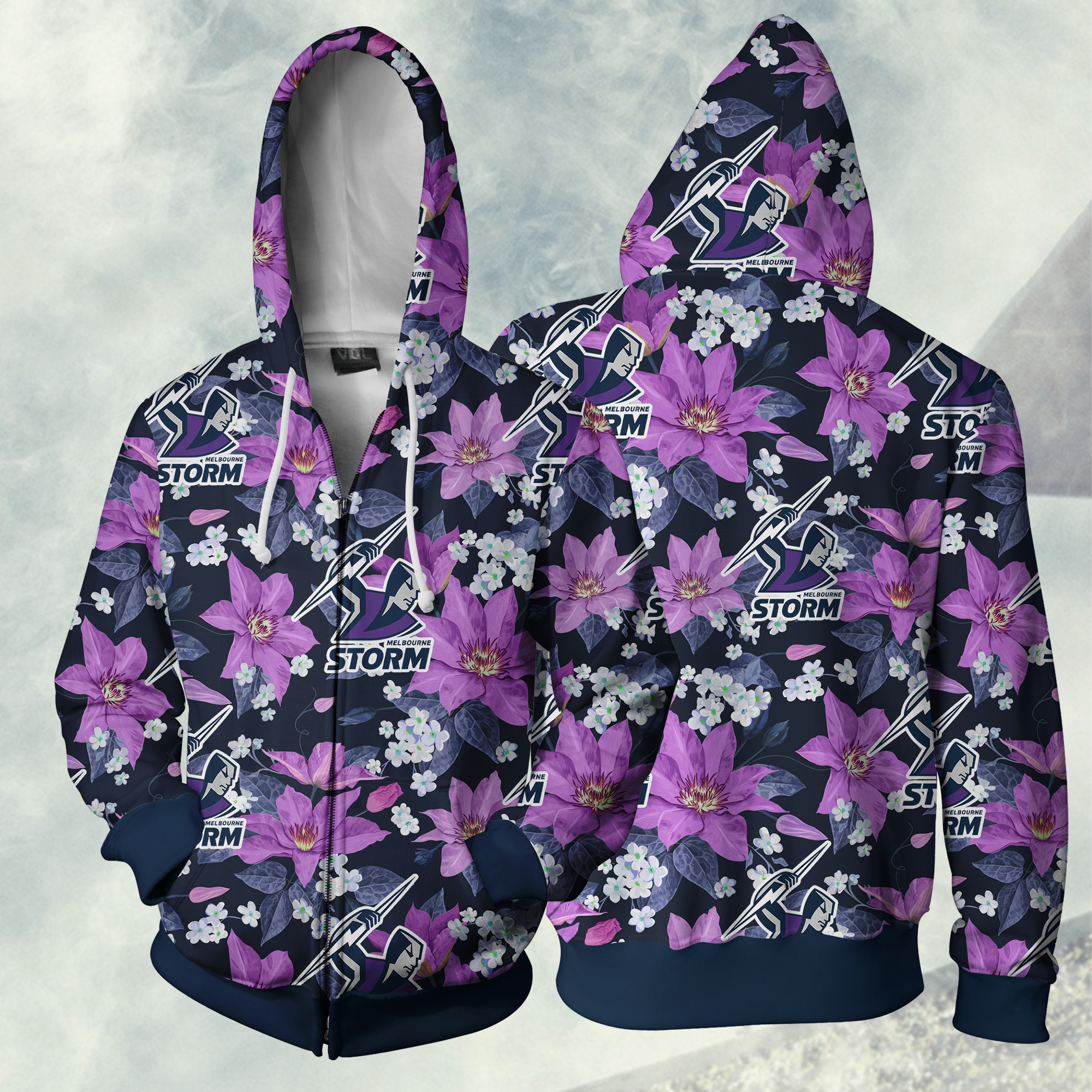 Melbourne Storm Nrl Hoodie Zip For Men Women