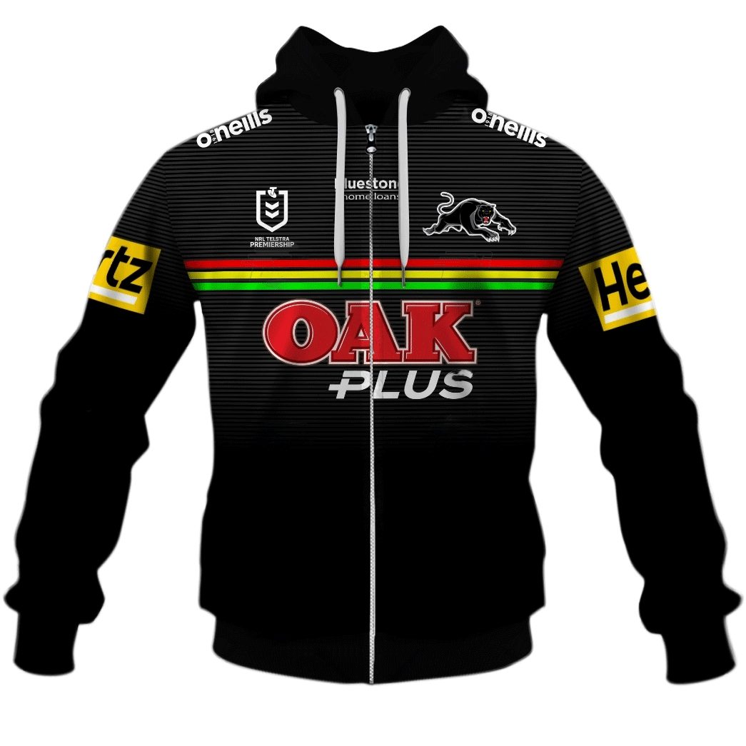 Nrl Penrith Panthers Custom Name Number Home Jersey Full Zip Up Hoodie