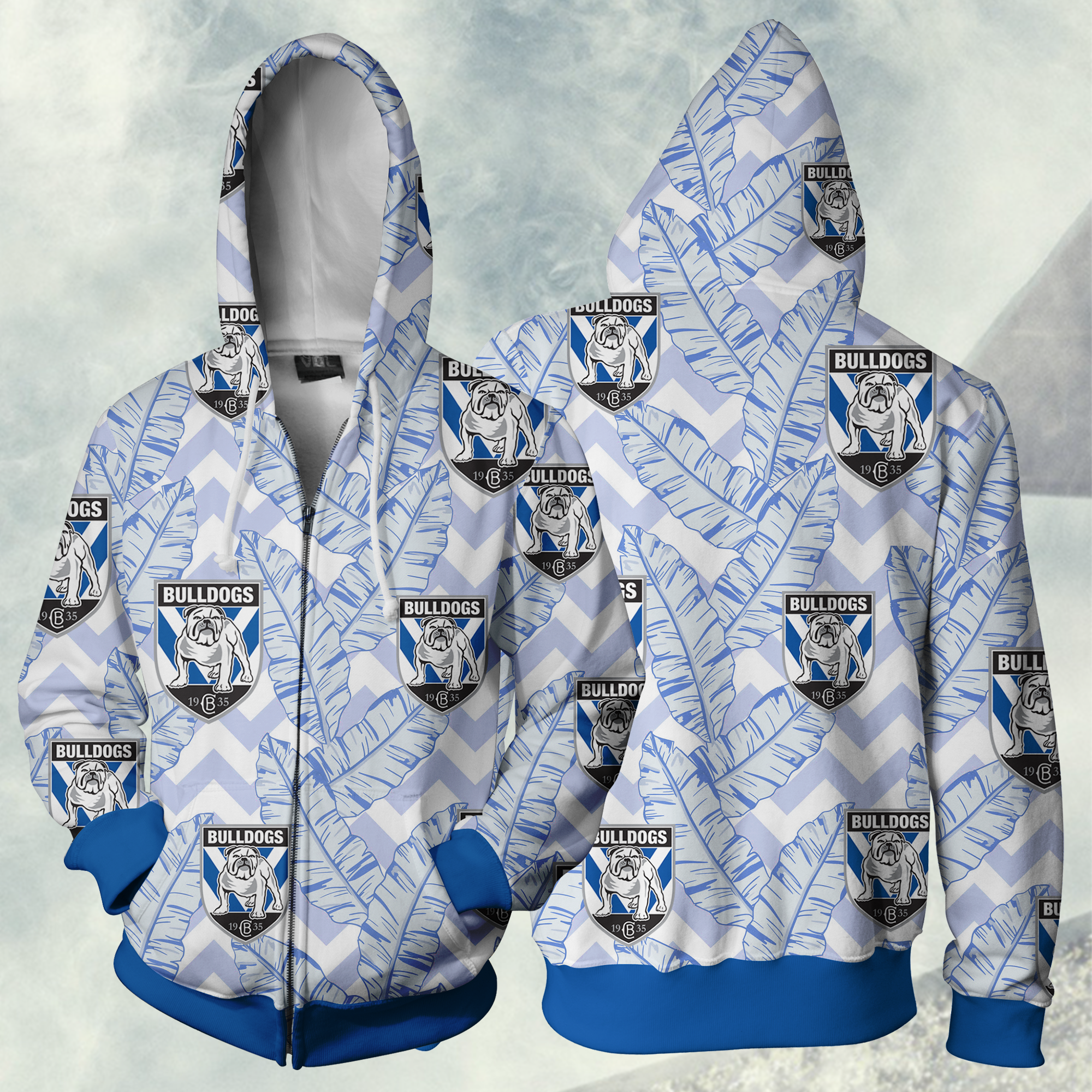 Bulldogs Rlfc Nrl Zipper Hoodie Jacket For Sport Fan