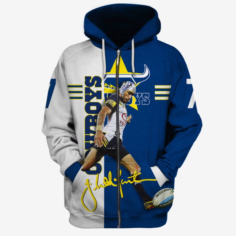 Nrl North Queensland Cowboys Johnathan Thurston #7 Zip Up Hoodie