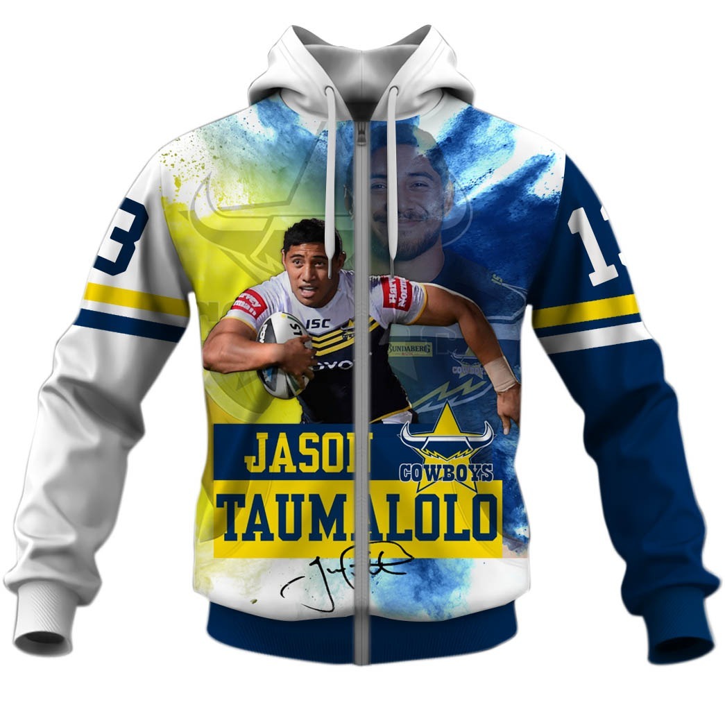 Nrl North Queensland Cowboys Jason Taumalolo Zip Up Hoodie