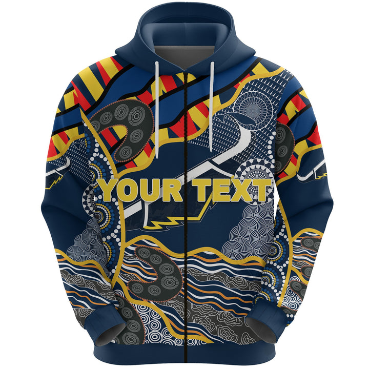 Nrl North Queensland Cowboys Custom Name Unique Indigenous Zip Up Hoodie
