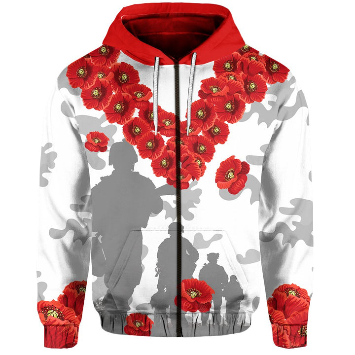 Nrl St George Illawarra Dragons Anzac Day Zip Up Hoodie