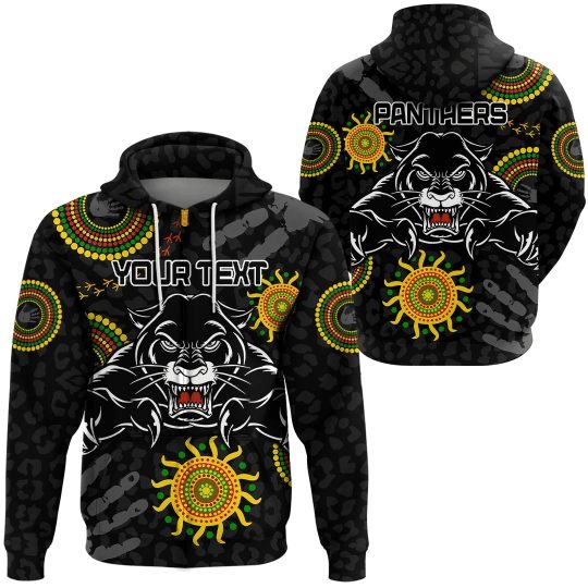 Nrl Penrith Panthers Custom Text Victory Zip Up Hoodie