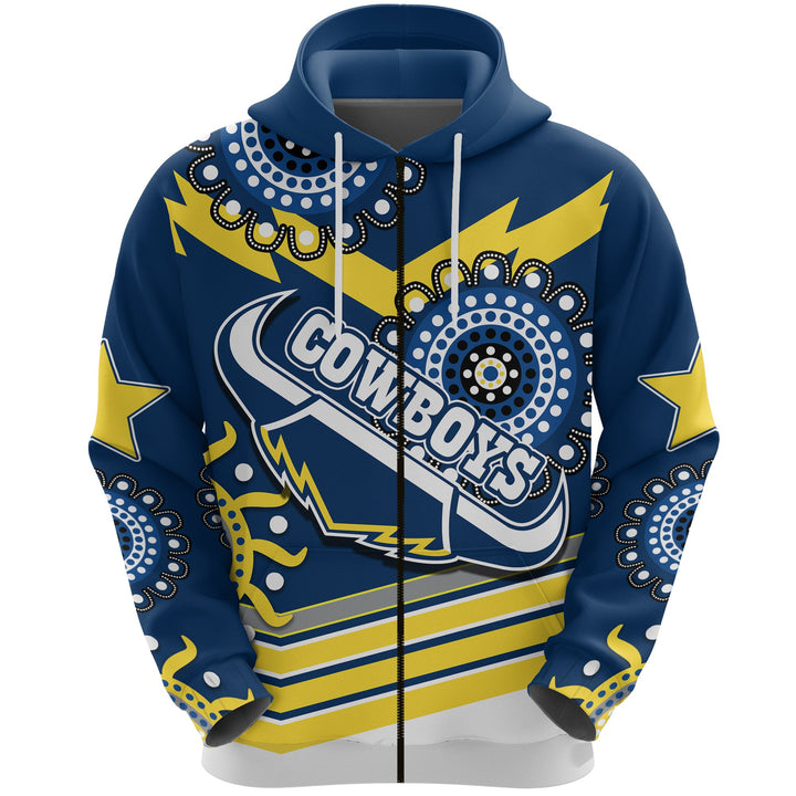 Nrl North Queensland Cowboys Proud Indigenous Zip Up Hoodie