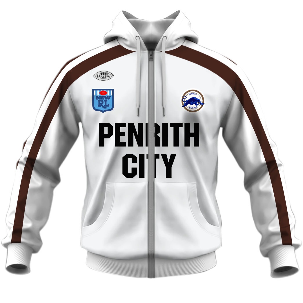 Nrl Penrith Panthers Custom Name Number Vintage Retro 1988 Jersey Zip Up Hoodie