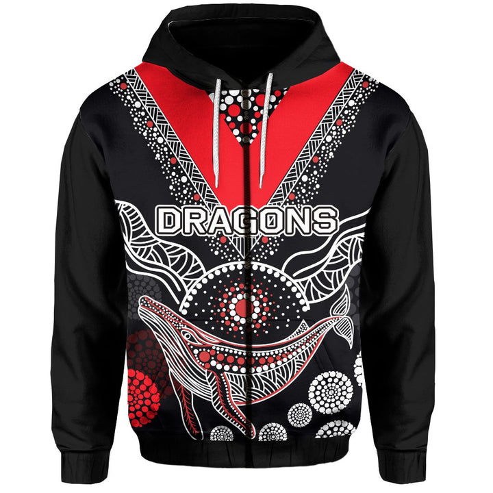 Nrl St George Illawarra Dragons Aboriginal Zip Up Hoodie