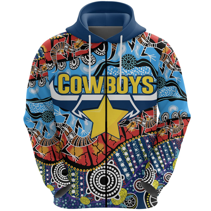 Nrl North Queensland Cowboys Indigenous Zip Up Hoodie