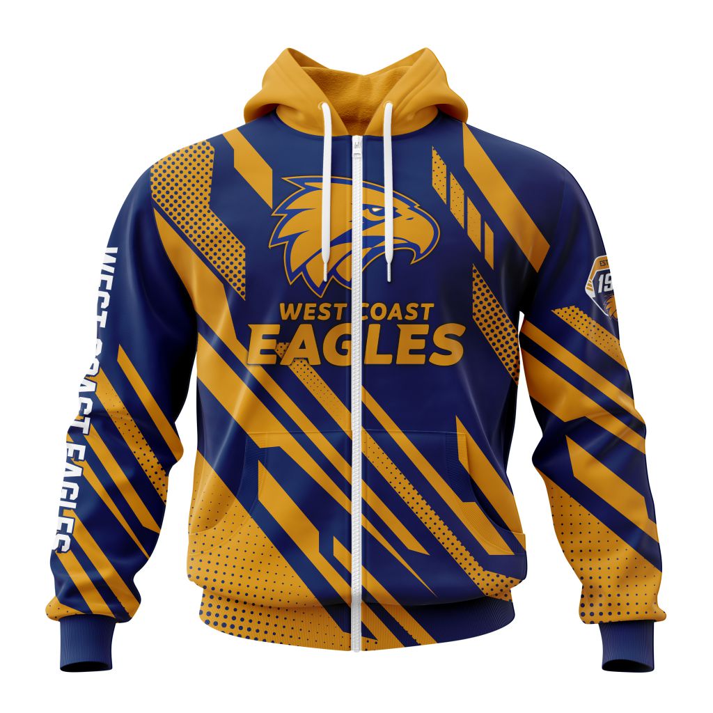 Afl West Coast Eagles Custom Name Number Special Motocross Concept Zip Up Hoodie