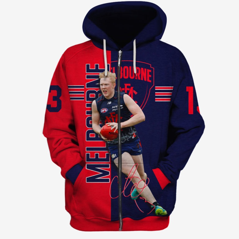 Afl Melbourne Demons Clayton Oliver #13 Zip Up Hoodie