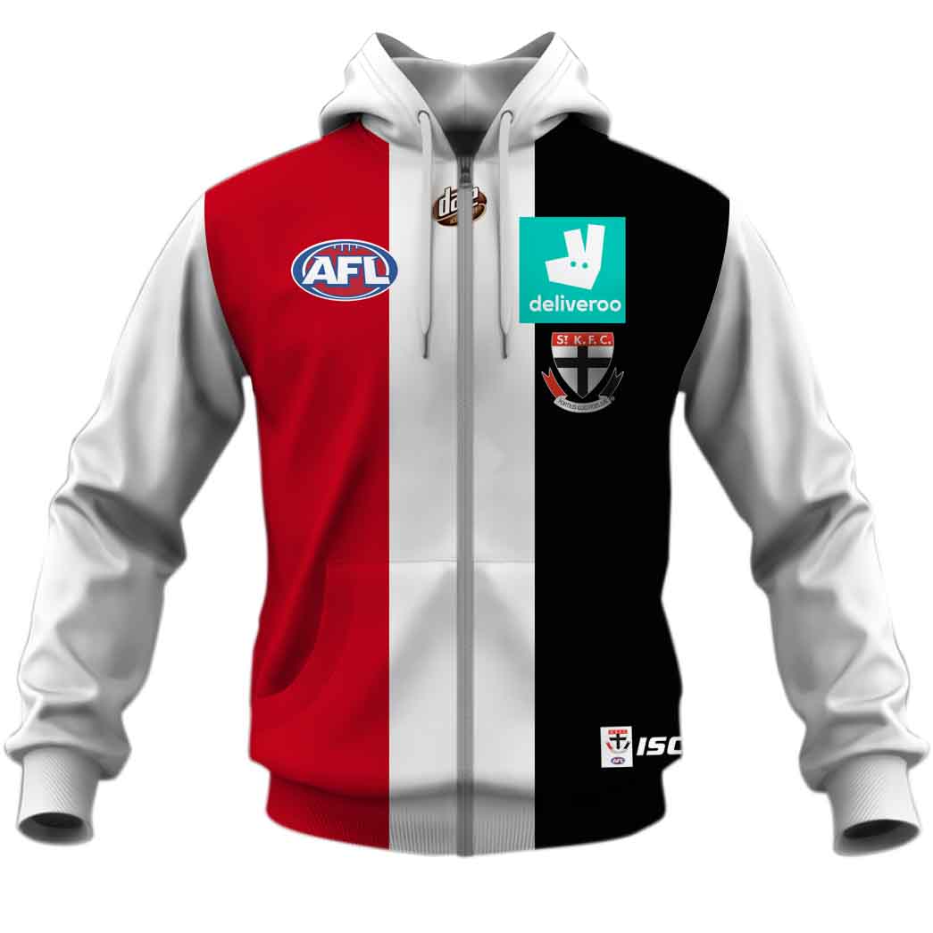 Afl St Kilda Saints Custom Name Number 2020 Home Guernsey Zip Up Hoodie