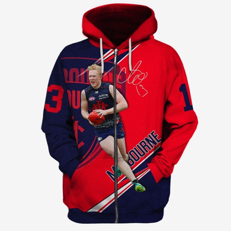 Afl Melbourne Demons Clayton Oliver #13 Full Zip Up Hoodie