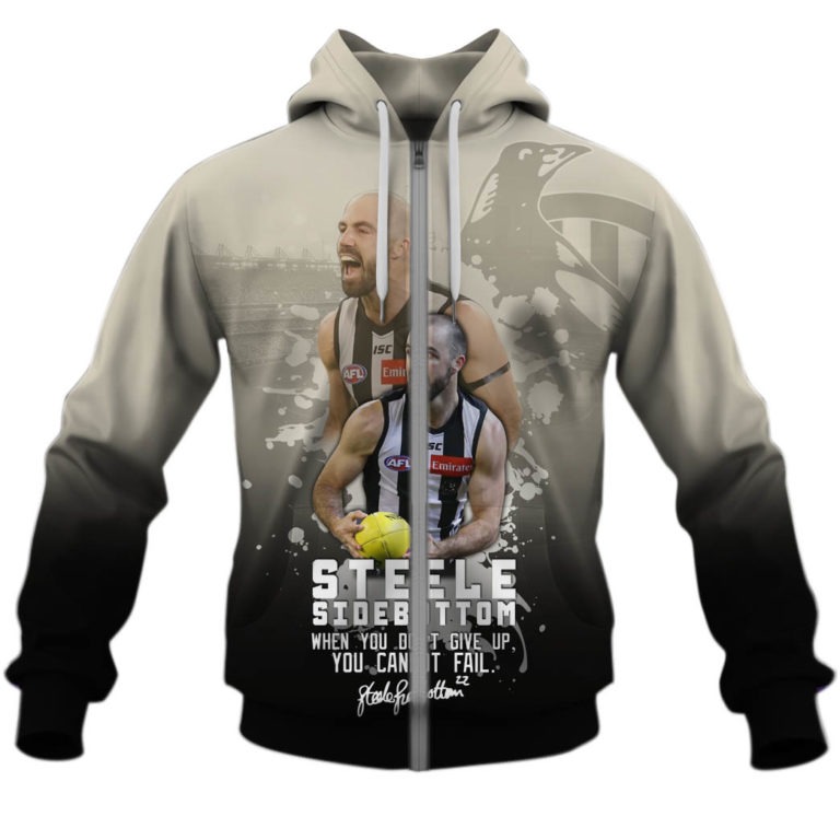 Afl Collingwood Magpies Steele Sidebottom #22 Zip Up Hoodie