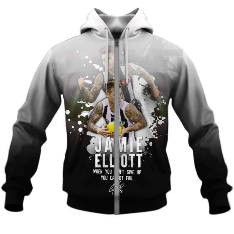 Afl Collingwood Magpies Jamie Elliott #5 Zip Up Hoodie
