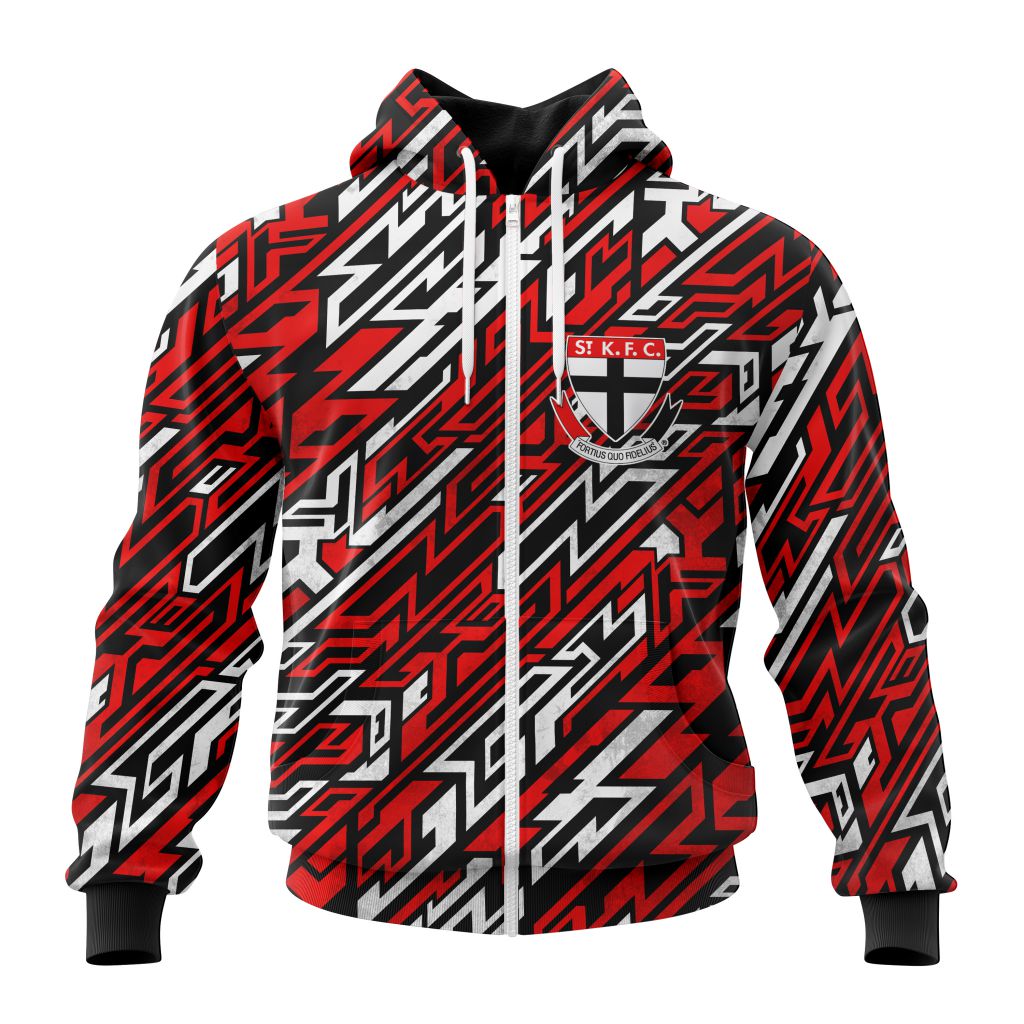 Afl St Kilda Saints Morden Art Style Zip Up Hoodie