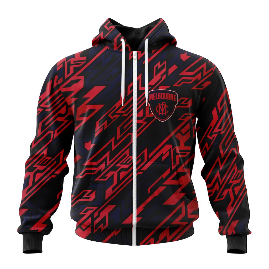 Afl Melbourne Demons Morden Art Style Zip Up Hoodie