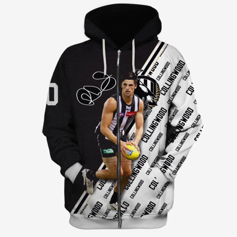 Afl Collingwood Magpies Scott Pendlebury #10 Zip Up Hoodie