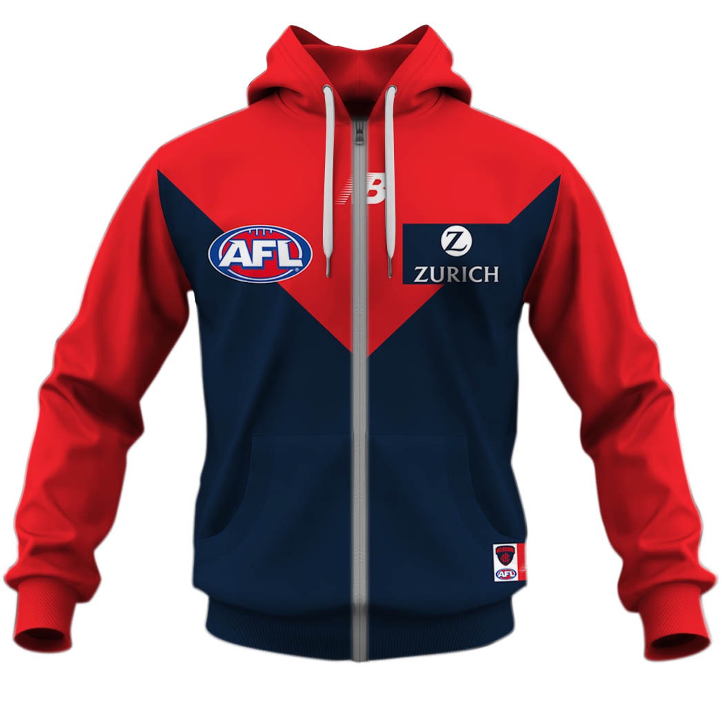 Afl Melbourne Demons Custom Name Number 2020 Home Guernsey Zip Up Hoodie