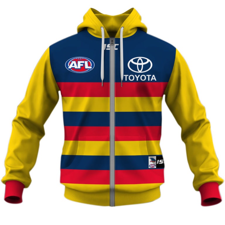 Afl Adelaide Crows Custom Name Number 2020 Home Guernsey Zip Up Hoodie
