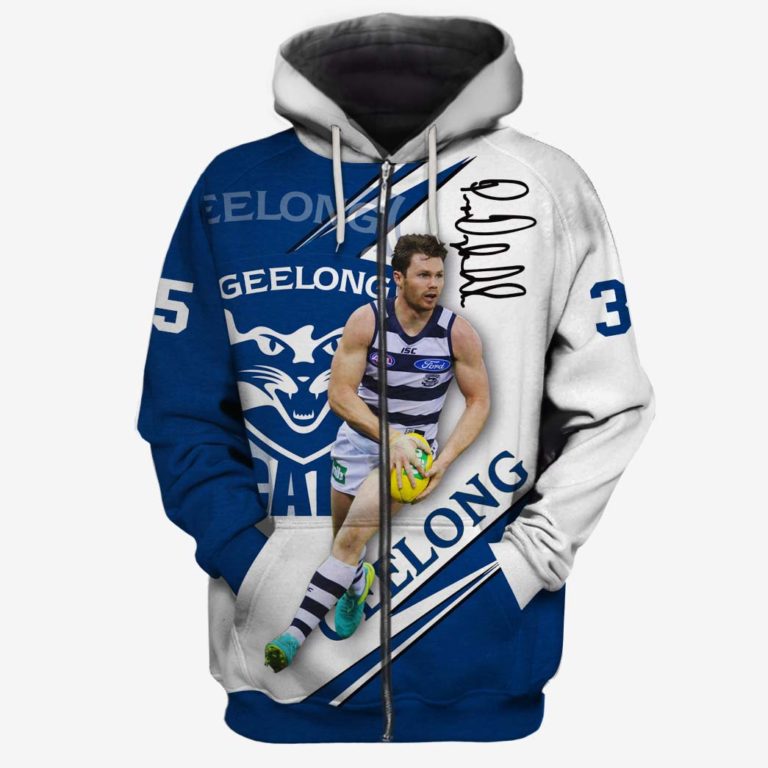Afl Geelong Cats Patrick Dangerfield #35 Zip Up Hoodie For Fans